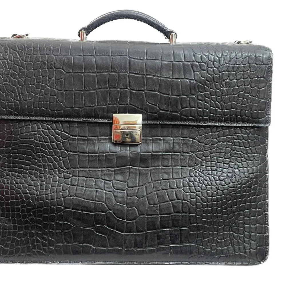Jack Georges Genuine American Alligator Executive Briefcase #AL422 - USA Made